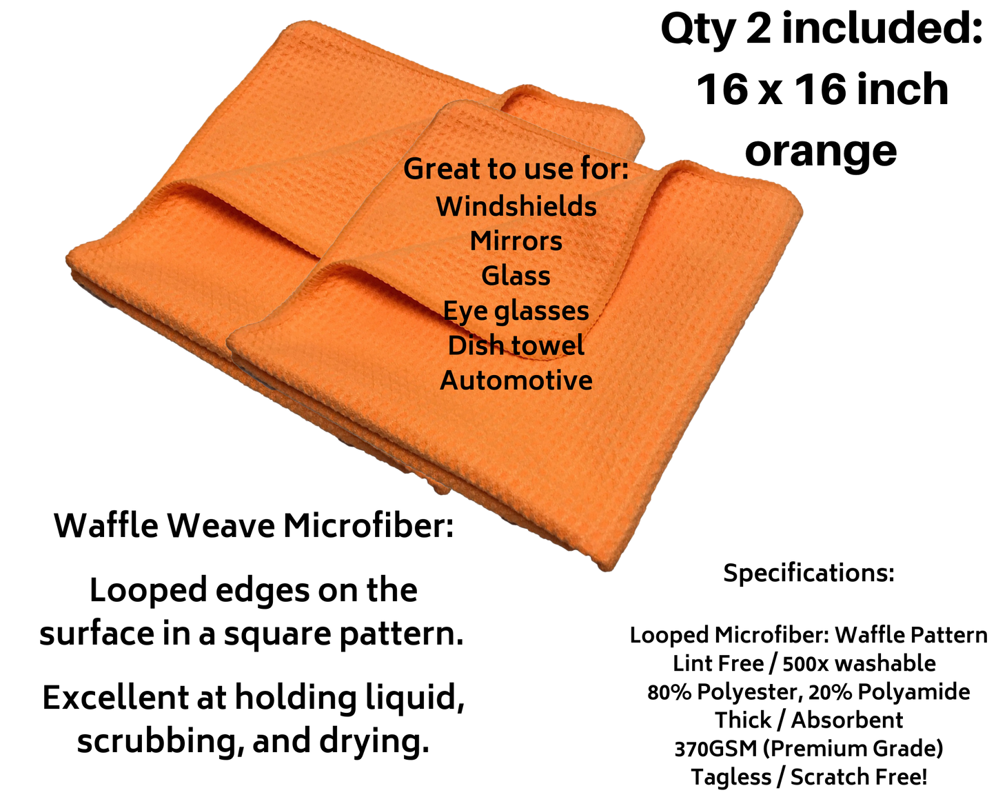 KataCurv Bundle- Curved Windshield Squeegee- Includes 2 Towels